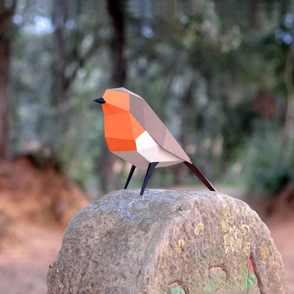 Erithacus Rubecula - Petirrojo Europeo | Kit Origami 3D - Image 6