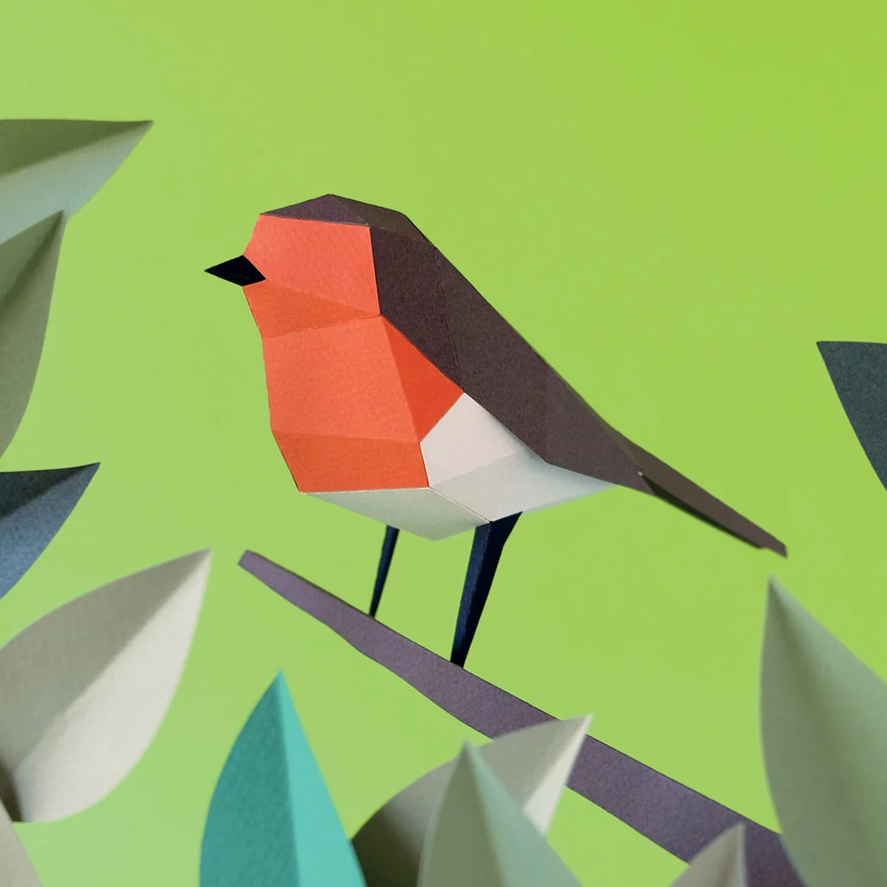Erithacus Rubecula - Petirrojo Europeo | Kit Origami 3D - Image 2