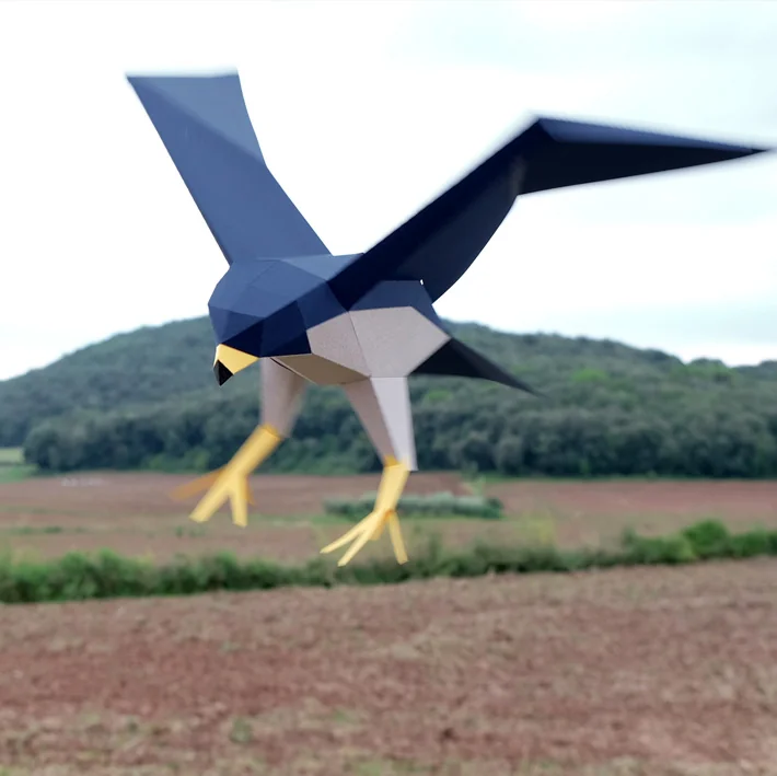 Falco Peregrinus - Halcón Peregrino | Kit Origami 3D Experto - Imagen 5