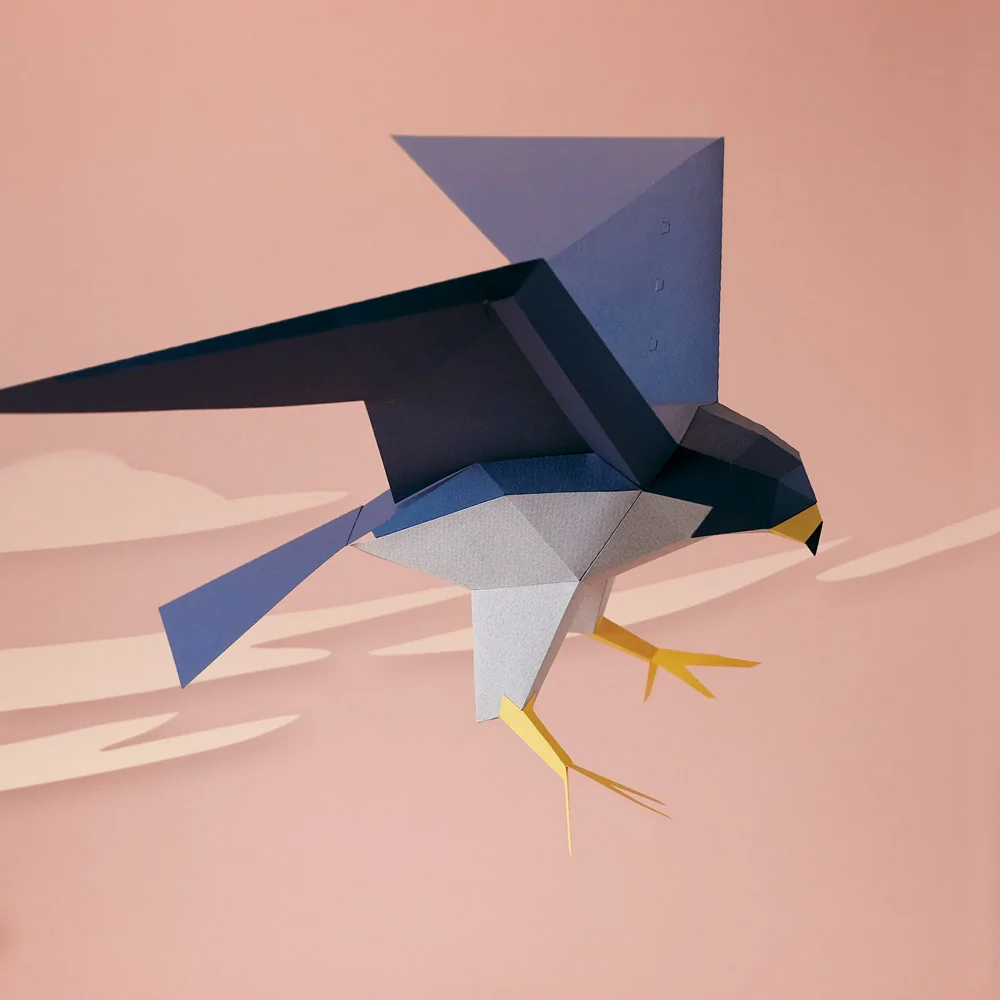 Falco Peregrinus - Halcón Peregrino | Kit Origami 3D Experto - Imagen 2