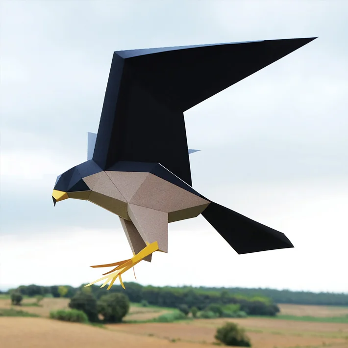 Falco Peregrinus - Halcón Peregrino | Kit Origami 3D Experto - Imagen 3